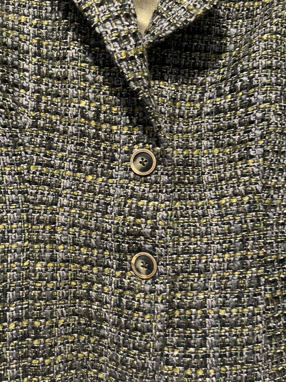 Coldwater Creek Green Tweed Button-Front Blazer Jacket - Picture 2 of 5